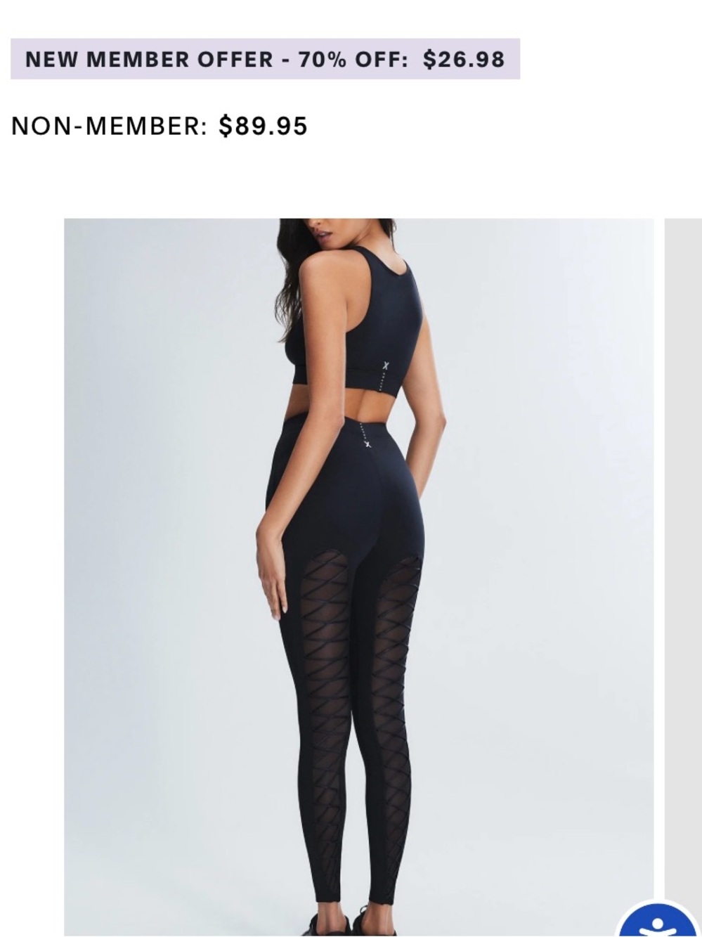 Savage X Fenty Black High-Waist Leggings with Lattice Mesh Panels